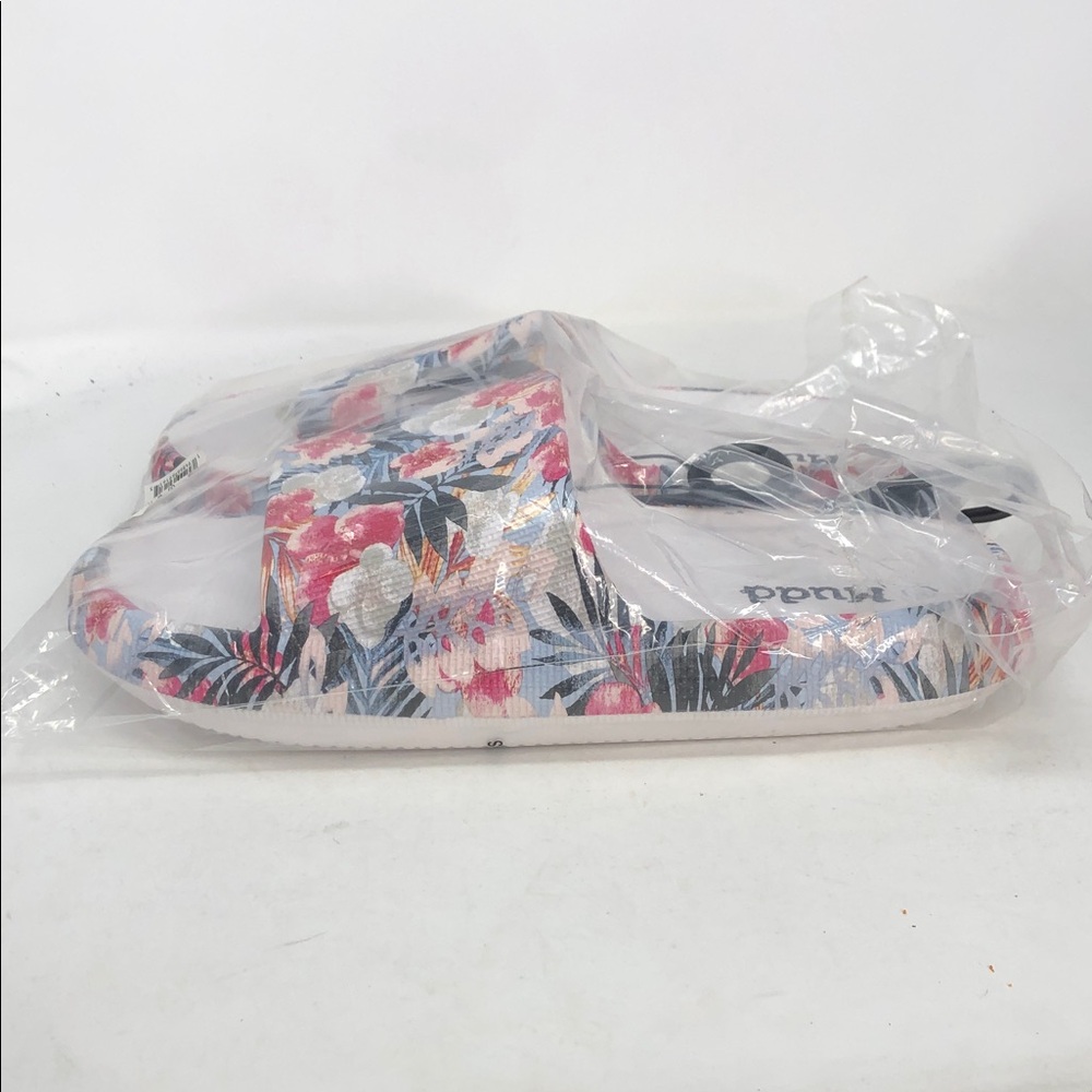 Mudd Aloha-01LP Floral White Flower Slides - Size 11 - Picture 2 of 7